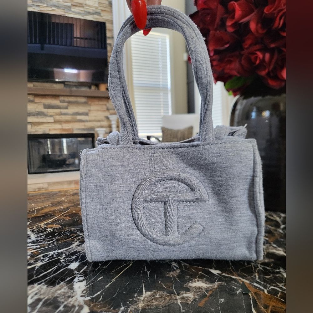 UGG X Telfar Mini Shopping Tote Fleece Grey 6.5x5 Flaw